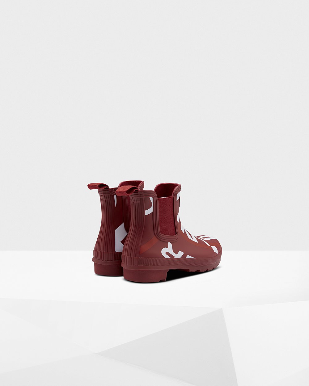 Chelsea Boots Dames - Hunter Original Exploded Logo - Grijs Rood - 38OJNRZPS